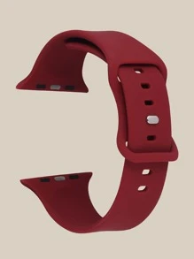 1pc Silicone Watchband Compatible With Apple Watch - Burgundy - View 2