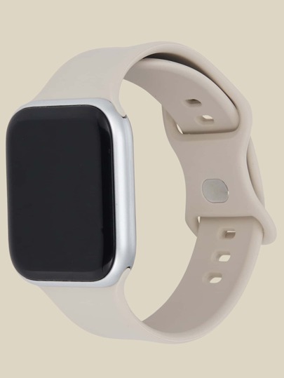 Glittering Plain Silicone Watch Band Compatible With Apple Watch As A Gift For Students Returning To School