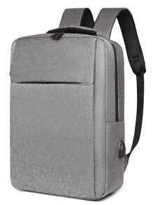 Mochila minimalista para portátil de 16 pulgadas para hombre - Gris Claro - Ver 2