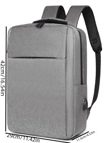 Mochila minimalista para portátil de 16 pulgadas para hombre - Gris Claro - Ver 5