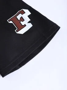 Manfinity Roghcode Hombres Carta Gráfica Fuera Del Hombro Camiseta Suave Y Holgada - Negro - Ver 5