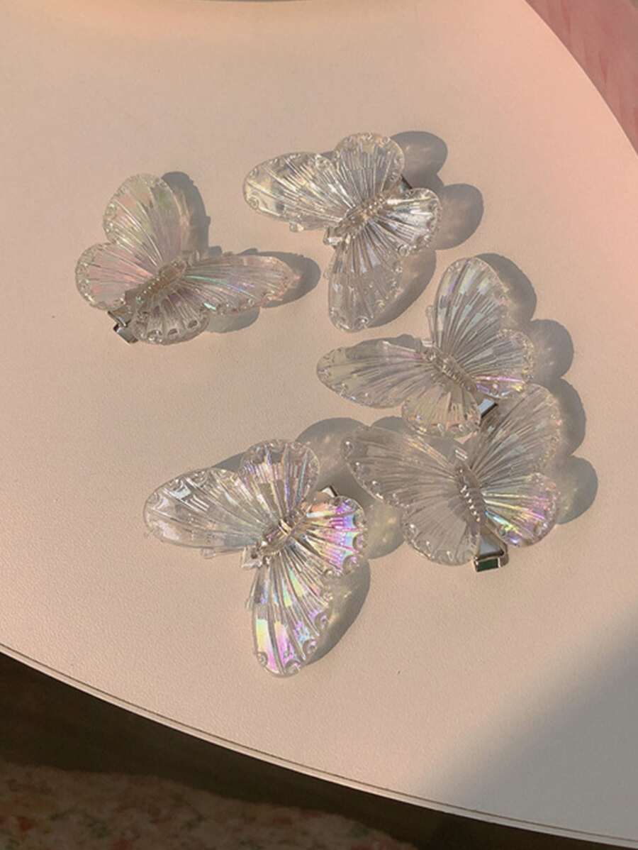 5 chiếc kẹp tóc hình bướm ba chiều trang trí, phụ kiện tóc dành cho nữ. - Nhiều màu - Xem 1