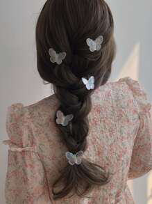 5 chiếc kẹp tóc hình bướm ba chiều trang trí, phụ kiện tóc dành cho nữ. - Nhiều màu - Xem 2
