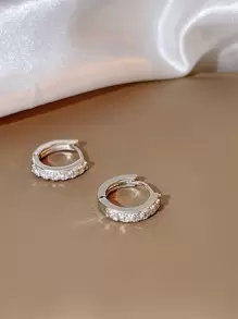 Hoa tai vòng trang trí bằng đá rhinestone - Bạc - Xem 2