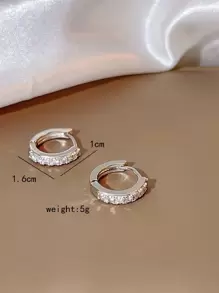 Hoa tai vòng trang trí bằng đá rhinestone - Bạc - Xem 4