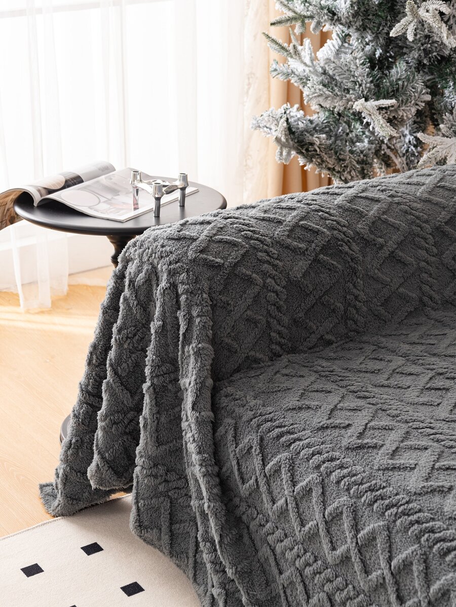 1pc Solid Color Raised Sofa Cover, Soft And Comfortable, PetFriendly