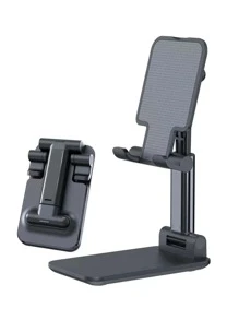 桌面可折疊手機支架 - 黑色 - 查看 3