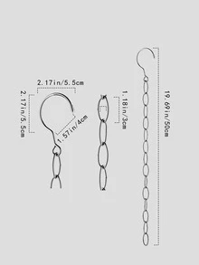 1 pieza Percha de acero inoxidable con cadena - Plateado - Ver 3