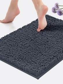 1pc Anti-slip Bath Rug - Dark Grey - View 1