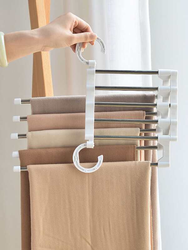 1pc Multifunction Pants Hanger,5 In 1 Stainless Steel Pants Hanger