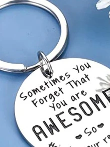 Llavero de acero inoxidable de regalo motivacional para el mejor regalo de amigo, joyería inspiradora para regalo de hija, regalo de hermano, regalo de compañero de trabajo, llavero de regalo de novio, regalo de hijo - Plateado - Ver 2