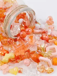 1 Pack/40g Random Mix Of Beads For Bracelets, Necklaces, Phone Straps - Includes Acrylic Flower, Bow, Heart Beads For DIY Jewelry Making - Multicolor - View 4