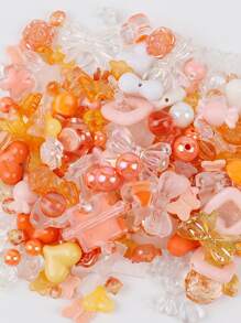 1 Pack/40g Random Mix Of Beads For Bracelets, Necklaces, Phone Straps - Includes Acrylic Flower, Bow, Heart Beads For DIY Jewelry Making - Multicolor - View 6