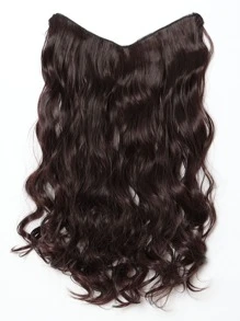 Clip In Long Curly Synthetic Hair Extension - Dark Brown - View 1
