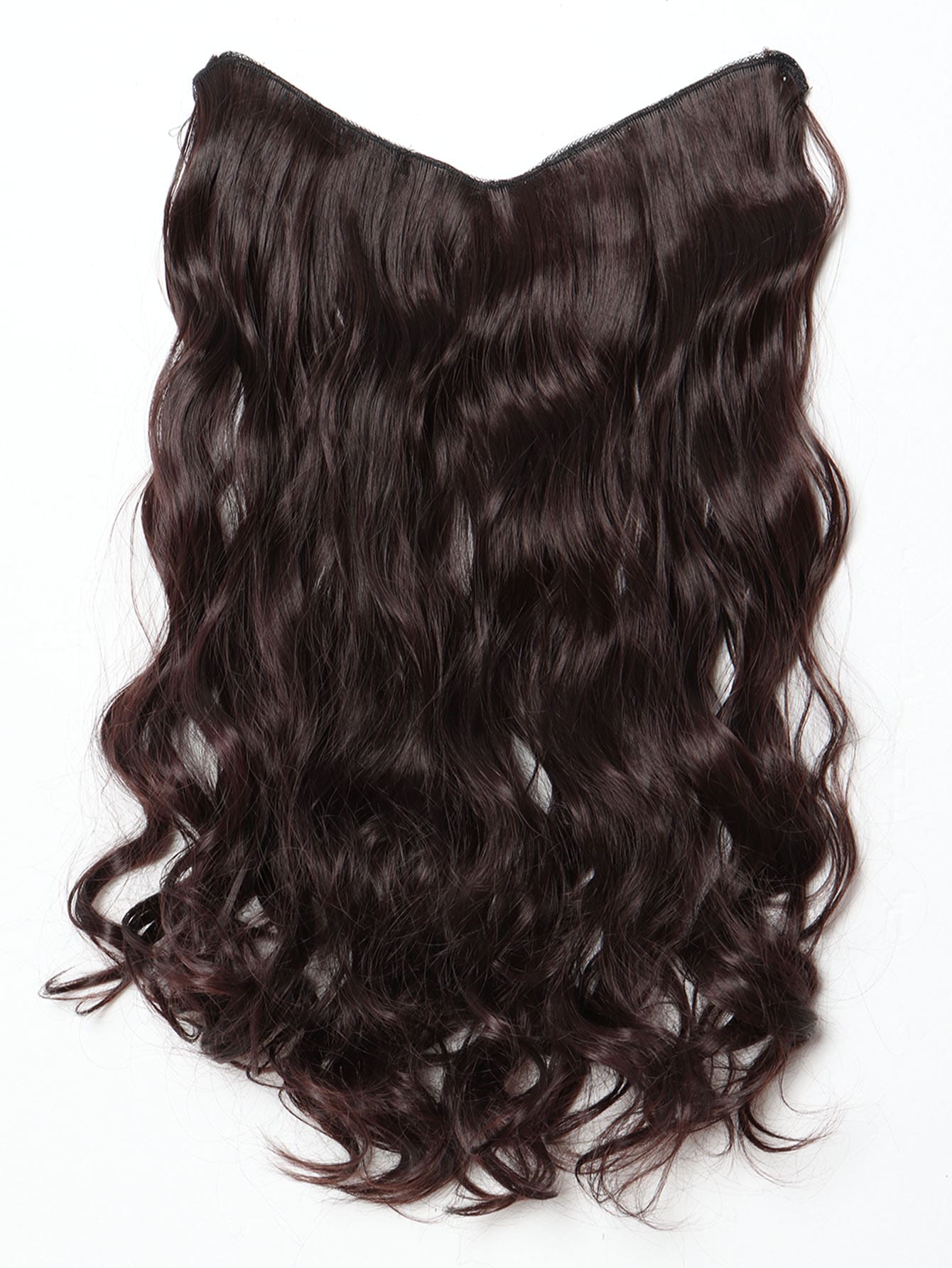 Clip In Long Curly Synthetic Hair Extension - Dark Brown - View 1