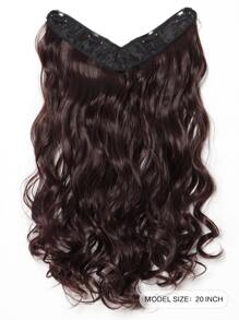 Clip In Long Curly Synthetic Hair Extension - Dark Brown - View 2