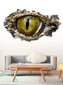 1 pieza 3d dinosaurio con patrón de ojo Pegatina de pared - Multicolor - Ver 1