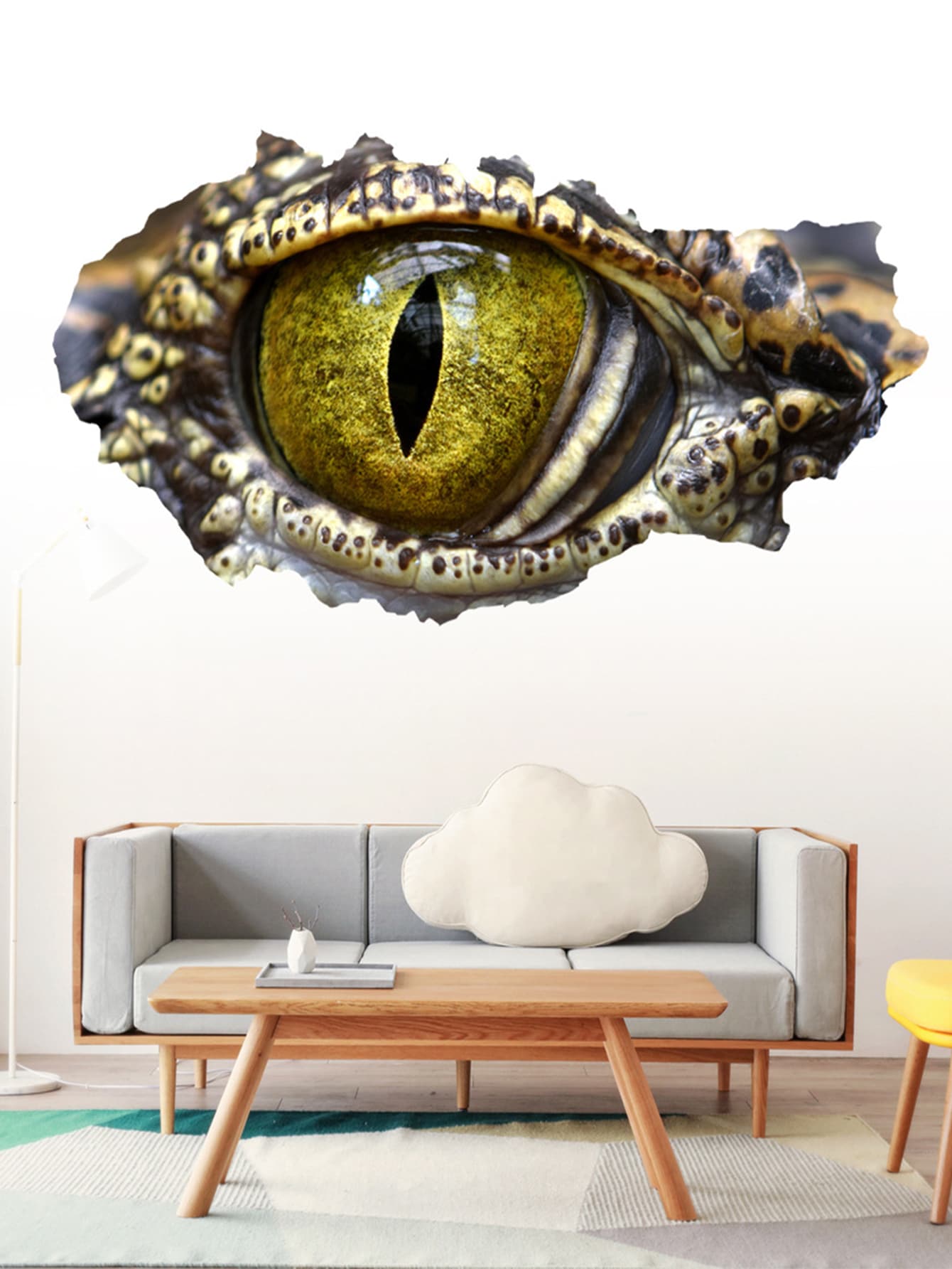 1 pieza 3d dinosaurio con patrón de ojo Pegatina de pared - Multicolor - Ver 1