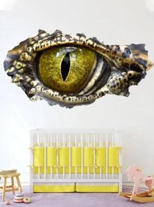 1 pieza 3d dinosaurio con patrón de ojo Pegatina de pared - Multicolor - Ver 4