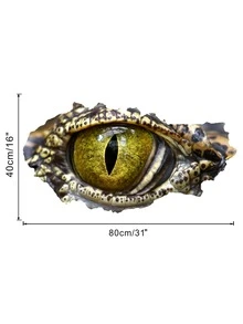 1 pieza 3d dinosaurio con patrón de ojo Pegatina de pared - Multicolor - Ver 2