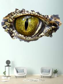 1 pieza 3d dinosaurio con patrón de ojo Pegatina de pared - Multicolor - Ver 3