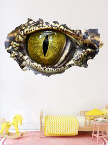 1 pieza 3d dinosaurio con patrón de ojo Pegatina de pared - Multicolor - Ver 5