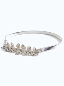 1pc Leaf Decor Curtain Holdback - Silver - View 3