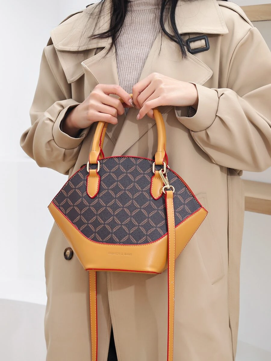Bolsa con asa con patrón geométrico - Multicolor - Ver 1