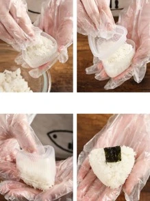 1pc PP Sushi Making Mold, Modern Triangle Design Sushi Mold For Kitchen - White - View 4