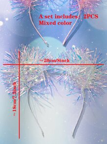 2 chiếc băng đô dự tiệc trang trí bằng kim tuyến - Nhiều màu - Xem 4