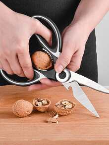 1 pieza Tijeras fuertes de acero inoxidable para cocina multifuncional - Blanco y Negro - Ver 3