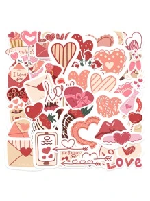 58/290 piezas Pegatinas decorativas de graffiti para regalos de confesión del Día de San Valentín - Multicolor - Ver 1