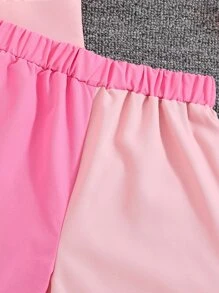 SHEIN Chicas Camisa de dos tonos & Shorts - Rosa - Ver 4