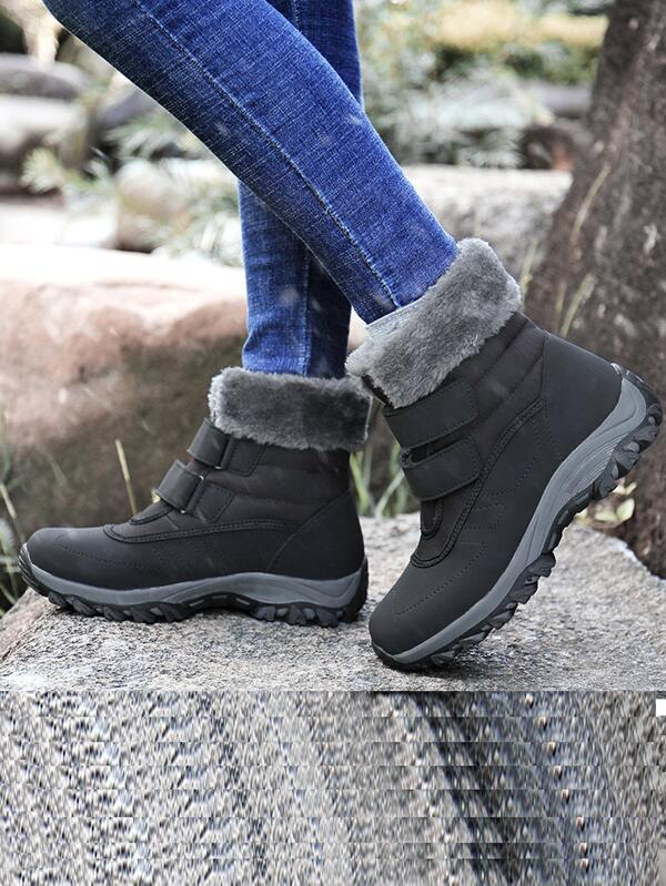 Frauen High-Top Sport Winter Schuhe Outdoor Schneestiefel, Winter Wärme, Schnallen-Design für leichtes An- und Ausziehen