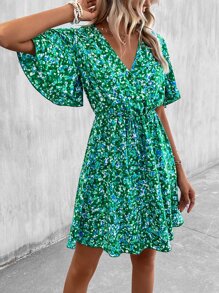 Breezaya Đầm Trọn gói Tất cả trên in Giải trí - màu xanh lá - Xem 4