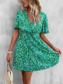 Breezaya Đầm Trọn gói Tất cả trên in Giải trí - màu xanh lá - Xem 6