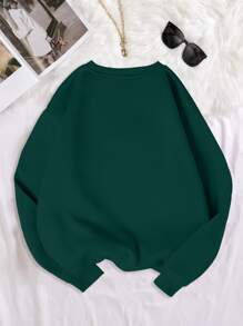 SHEIN EZwear 字母圖案加絨內裏運動衫