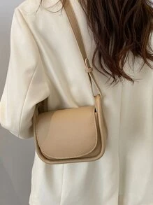 Mini Stitch Detail Flap Square Bag - Khaki - View 2