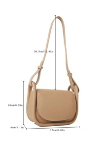 Mini Stitch Detail Flap Square Bag - Khaki - View 3