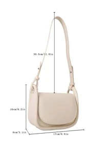 Mini Stitch Detail Flap Square Bag - White - View 3