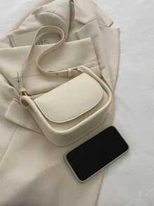 Mini Stitch Detail Flap Square Bag - White - View 5