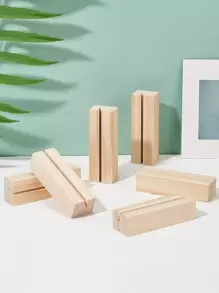 5入組木製名片夾 - 米色 - 查看 1