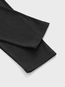 Manfinity NiteLyfe 男士高領素色T恤 - 黑色 - 查看 5