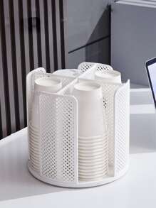 رف تخزين الكوب بلاستيك قطعة واحدة - أبيض - مشاهدة 1