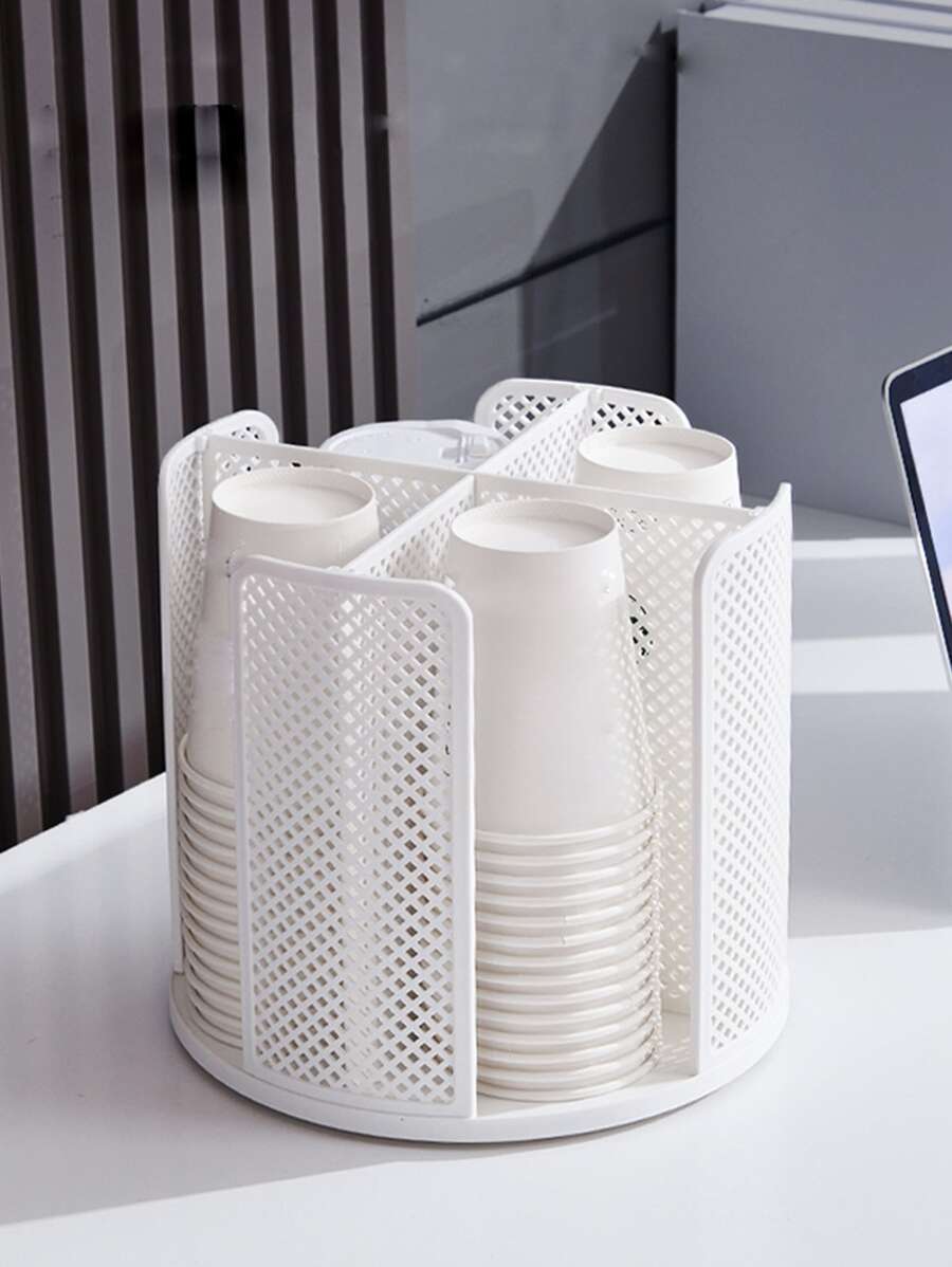 رف تخزين الكوب بلاستيك قطعة واحدة - أبيض - مشاهدة 1