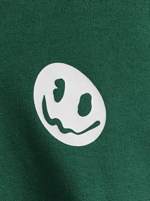 SHEIN 小男童卡通臉圖案連帽衫