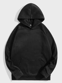 Manfinity VCAY Áo nỉ Nam Túi Slogan Giải trí - màu đen - Xem 2