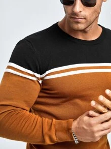 Manfinity Homme Áo len nam Sọc Giải trí - Nhiều màu - Xem 4