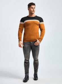 Manfinity Homme Áo len nam Sọc Giải trí - Nhiều màu - Xem 6