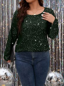 SHEIN Unity Blusa con estampado de lunares manga de campana